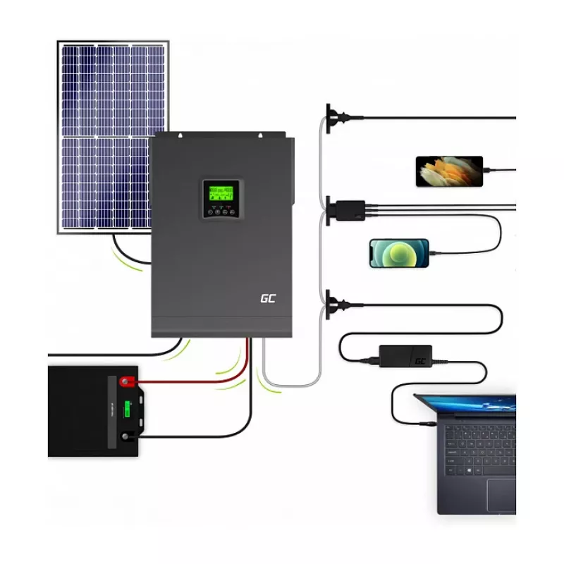 Green Cell Off-Grid saulės keitiklis 3000W 48V gryno sinuso su MPPT įkrovikliu