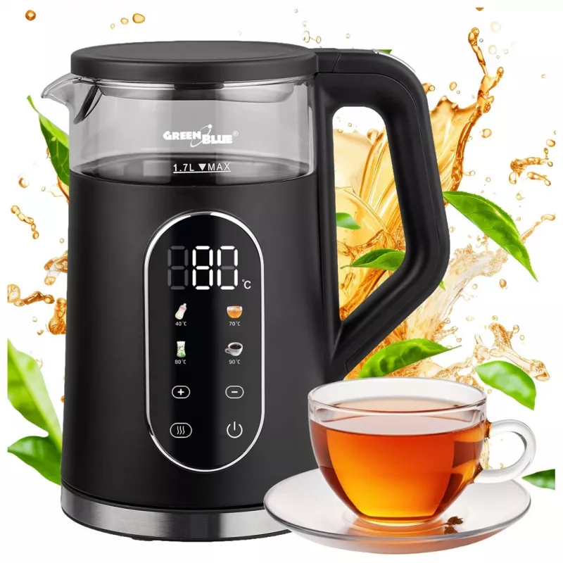 GREENBLUE Belaidis virdulys GB670 B 1.7L 2200W Juodas/Sidabrinis
