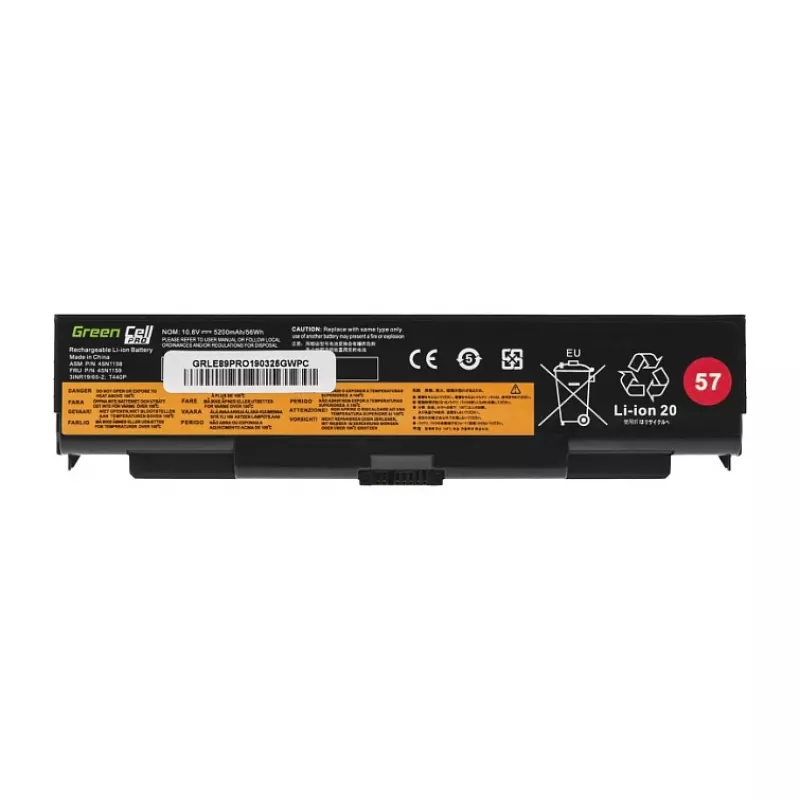 GREENCELL LE89PRO nešiojamojo kompiuterio baterija, skirta Lenovo ThinkPad T440/T540/W540/L440/L540/E540 – 11.1V 5200mAh 6-Cell juoda