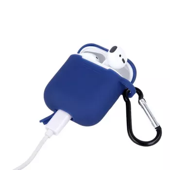 GreenGo Apple AirPods Silicone Case with Hook Dark Blue
