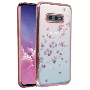 GreenGo Samsung Galaxy S10E G970 Flower Gold Flip Wallet Case