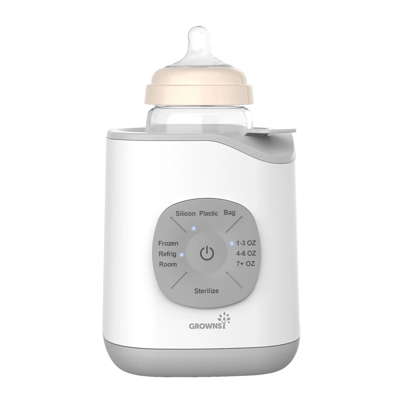 Grownsy 10-in-1 Bottle Warmer (Gray) – Greitas pašildymas, sterilizatorius, atitirpintuvas, naktinė lemputė