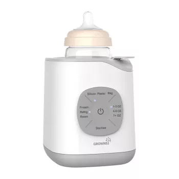 Grownsy 10-in-1 Bottle Warmer (Gray) – Greitas pašildymas, sterilizatorius, atitirpintuvas, naktinė lemputė