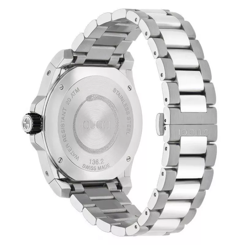 Gucci vyriškas laikrodis YA136218 45mm nerūdijančio plieno Šveicarijos kvarcinis nardymo laikrodis