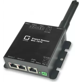 GÜDE 7214-11 Expert Sensor Box temperatūros 2x jutiklių prievadai, 1x relės išėjimas, 1x IO įėjimas, PoE