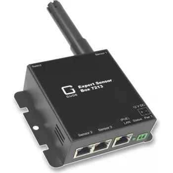 Güde Expert Sensor Box 7213-3 - tinklo aplinkos stebėjimo įrenginys su temperatūros ir drėgmės jutikliais, 2 jutiklių prievadais, 2 skaitmeniniais įėjimais, relės išėjimu