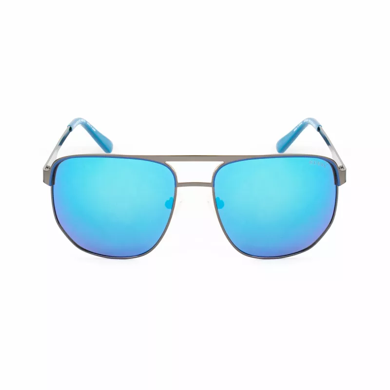 Guess GF00061-6106X Vyriški Aviatoriaus Stiliaus Akiniai nuo Saulės, Juodas Rėmelis, Pilki Lęšiai, 61 mm