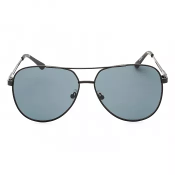 GUESS GF0231-02A Vyriški stačiakampiai akiniai nuo saulės – juodas rėmelis, pilki lęšiai 58 mm