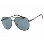 GUESS GF0231-02A Vyriški stačiakampiai akiniai nuo saulės – juodas rėmelis, pilki lęšiai 58 mm