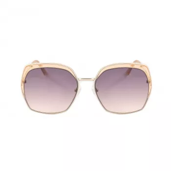 GUESS GF0410-5933F Moteriški Akiniai nuo Saulės – Blizgantis Juodas Rėmelis, Gradientiniai Dūminiai Lęšiai, 59 mm