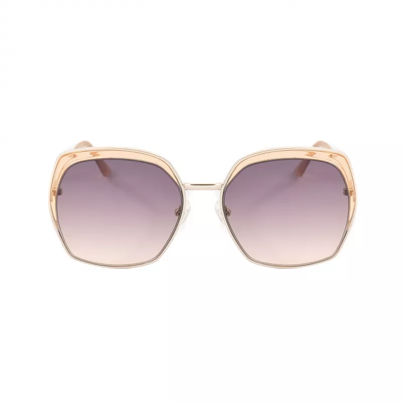 GUESS GF0410-5933F Moteriški Akiniai nuo Saulės – Blizgantis Juodas Rėmelis, Gradientiniai Dūminiai Lęšiai, 59 mm