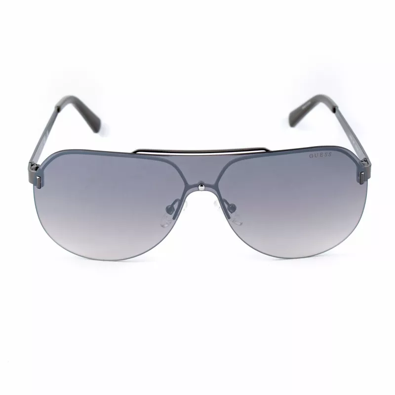 GUESS GF5053-0008F Vyriški kvadratiniai akiniai nuo saulės – juodas rėmelis, dūminiai lęšiai 58 mm