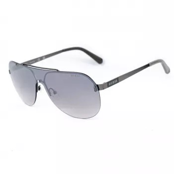 GUESS GF5053-0008F Vyriški kvadratiniai akiniai nuo saulės – juodas rėmelis, dūminiai lęšiai 58 mm