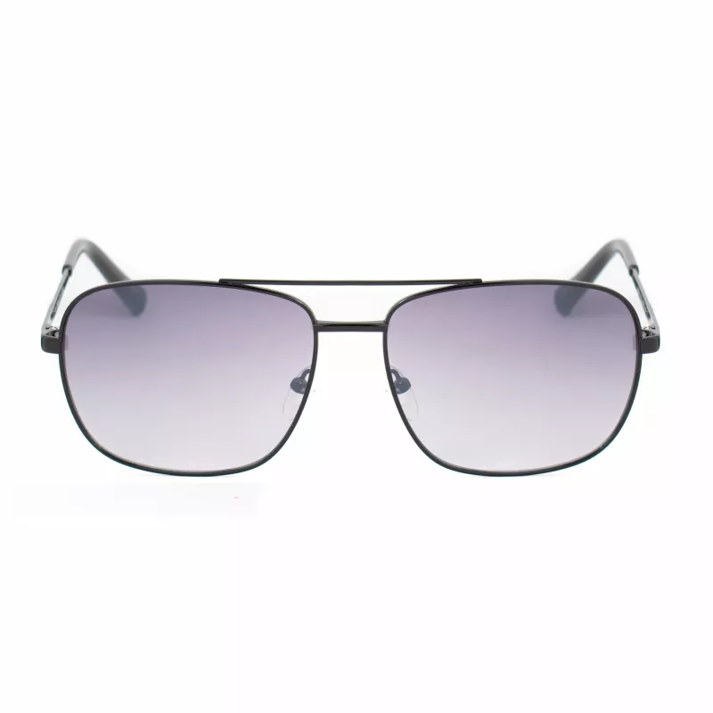 GUESS GG2114S-01B Vyriški Akiniai Nuo Saulės, Juodas Kvadratinis Rėmas, Pilki Gradientiniai Stiklai 60mm