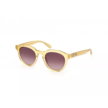 GUESS vyriški akiniai nuo saulės GU00063-5039F Havana acetatinis kvadratinis rėmelis rudi lęšiai 50mm