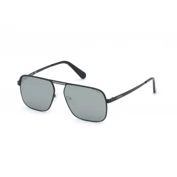 GUESS vyriški akiniai nuo saulės GU6939-5802Q juodas kvadratinis rėmas, dūminiai lęšiai, 58 mm