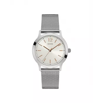 GUESS W0921G1 vyriškas analoginis kvarcinis laikrodis, 39 mm nerūdijančio plieno korpusas, mėlynas ciferblatas