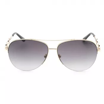 GUESS Moteriški Drugelio/Katinės Akies Akiniai Nuo Saulės GF6171-32B Blizgantys Juodi Dūminiai Gradientiniai 60 mm