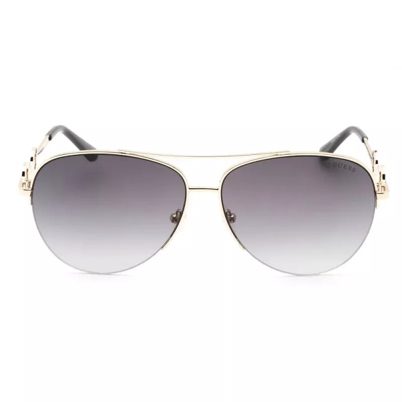 GUESS Moteriški Drugelio/Katinės Akies Akiniai Nuo Saulės GF6171-32B Blizgantys Juodi Dūminiai Gradientiniai 60 mm