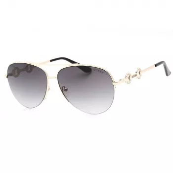GUESS Moteriški Drugelio/Katinės Akies Akiniai Nuo Saulės GF6171-32B Blizgantys Juodi Dūminiai Gradientiniai 60 mm