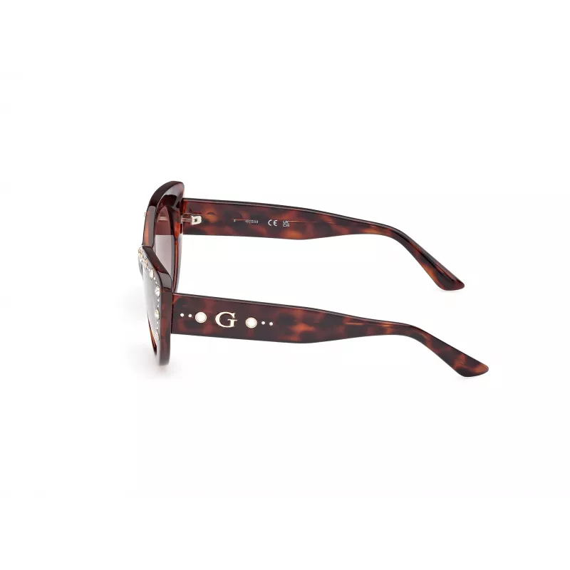 Moteriški akiniai nuo saulės Guess GU00163-5452F Butterfly, Havana acetato rėmelis, rudi gradientiniai lęšiai, 54/20/140 mm