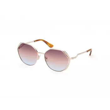 GUESS moteriški kvadratiniai saulės akiniai GU7842S5833F, Havana rėmelis, rudas gradientas, 58 mm