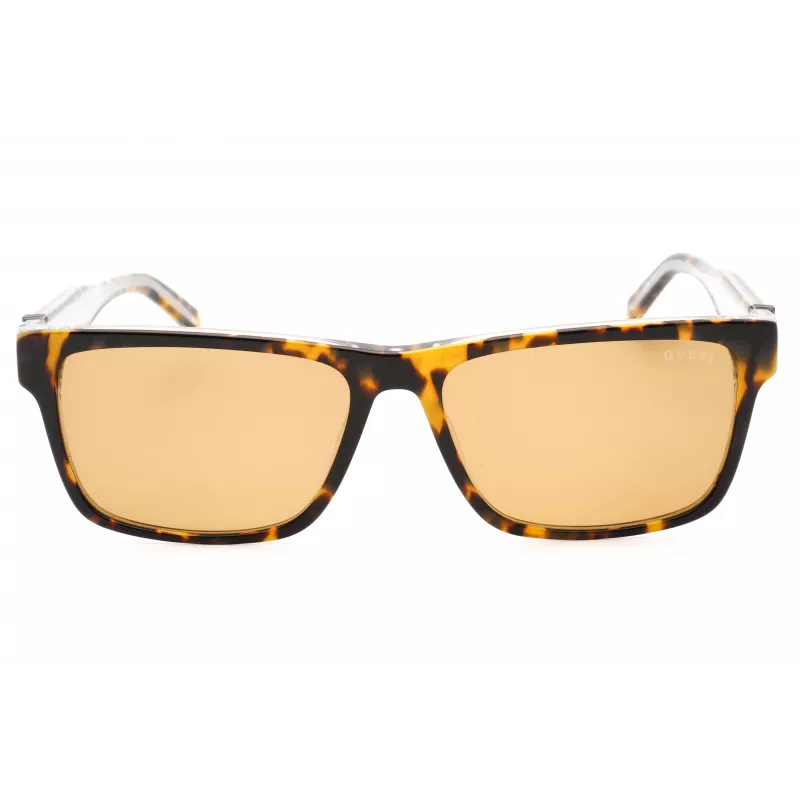 GUESS Moteriški stačiakampiai acetatiniai akiniai nuo saulės GU00074-53E Havana Brown Gradient 55mm