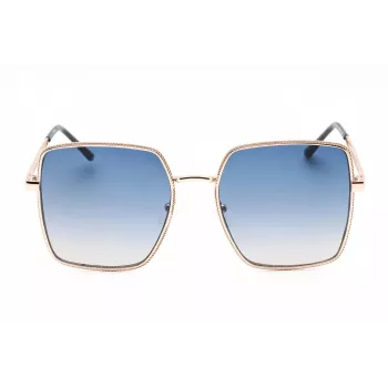 Moteriški „Guess“ akiniai nuo saulės GF0419-28W, Havana acetato rėmelis, rudi gradientiniai lęšiai, 58 mm