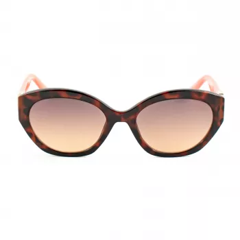 GUESS moteriški akiniai nuo saulės GU00104-5652F Havana acetatinis kvadratinis rėmelis rudi gradientiniai lęšiai 56/19/140 mm
