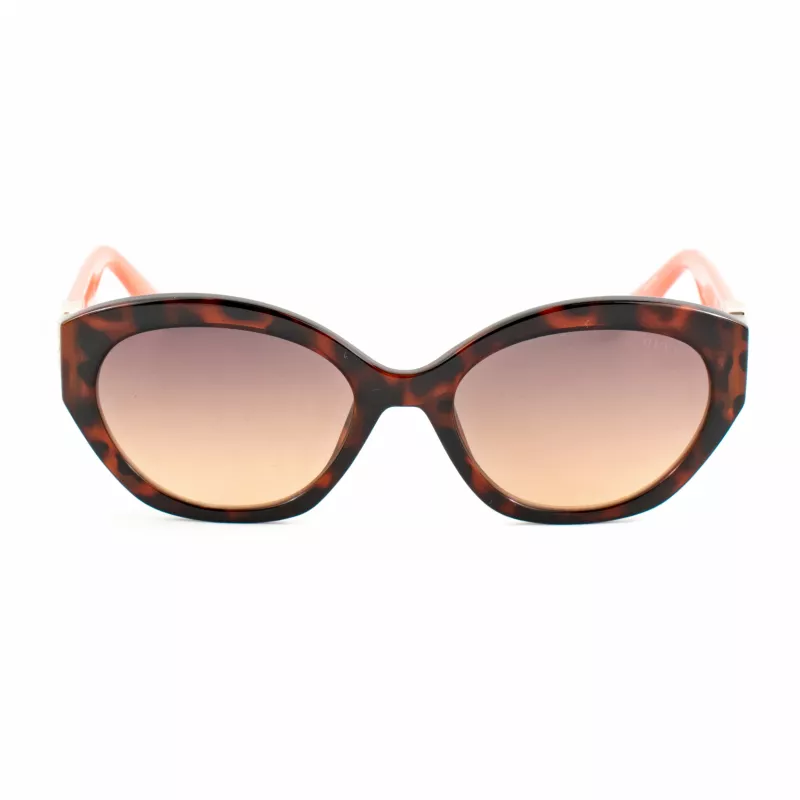 GUESS moteriški akiniai nuo saulės GU00104-5652F Havana acetatinis kvadratinis rėmelis rudi gradientiniai lęšiai 56/19/140 mm
