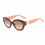 GUESS moteriški akiniai nuo saulės GU00104-5652F Havana acetatinis kvadratinis rėmelis rudi gradientiniai lęšiai 56/19/140 mm