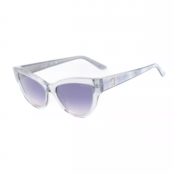 Moteriški GUESS akiniai nuo saulės GU00112-5620B Havana acetatinis kvadratinis rėmas rudi gradientiniai lęšiai 56/17/140 mm