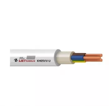 H05VV-U/NYM 3x1,5 mm² baltas PVC izoliuotas ir apvalkalu dengtas fiksuotos instaliacijos maitinimo kabelis, 25 m