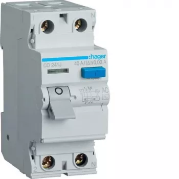 HAGER liekamosios srovės įtaisas 2P 40A 30mA AC tipo CD241J