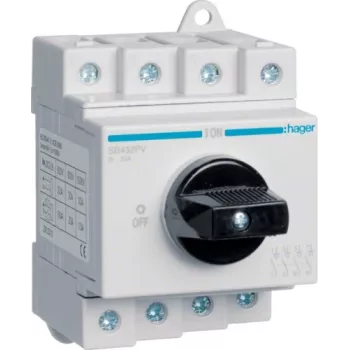 Hager SB432PV modulinis PV atjungiklis, 4 poliai, 32A, 1000VDC
