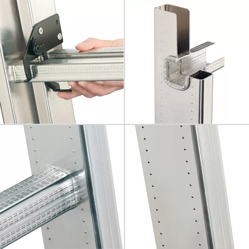 Hailo S100 ProfiLOT universališkos kopėčios, aliuminės, 2x6+1x5 laiptelių, 3 dalių, maks. apkrova 150 kg