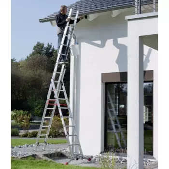 Hailo S100 ProfiLOT kombinuotos kopėčios, aliuminis, 3 dalių, 2x9+1x8 laiptelių, maks. darbinis aukštis 7,00 m