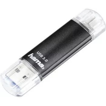 Hama Laeta Twin USB atmintinė 128 GB, USB Type-A ir Micro-USB, USB 3.2 Gen 1, juoda 00181099