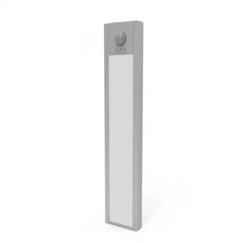 HAMA LED naktinė lemputė su judesio ir prieblandos davikliu, įkraunama, magnetinė, aliumininė, 21 cm, sidabrinė