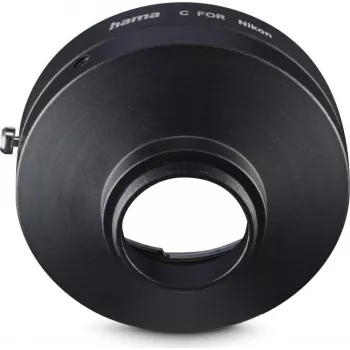 Hama objektyvo adapteris Nikon F bajonetui į C‑mount kameras, metalinis, juodas (00030771)
