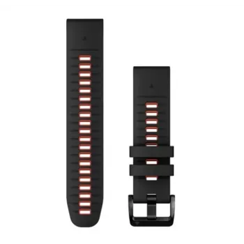 HAMA Silicone QuickFit 22mm dirželis, skirtas Garmin – juodas/raudonas (010-13280-06)