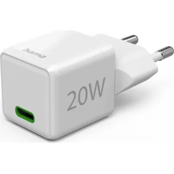 Hama Super Mini USB-C PD sieninis įkroviklis 20 W, baltas (00139548)