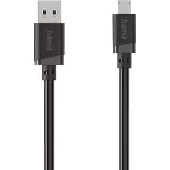 Hama USB-A – Micro-USB įkrovimo ir duomenų kabelis, 1 m, juodas 00201803