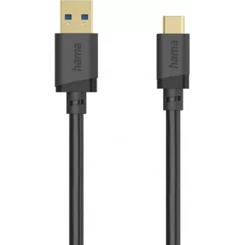 Hama USB-C kabelis, USB-A į USB-C, USB 3.2 Gen1, 5 Gbit/s, 0,25 m, juodas 00202004