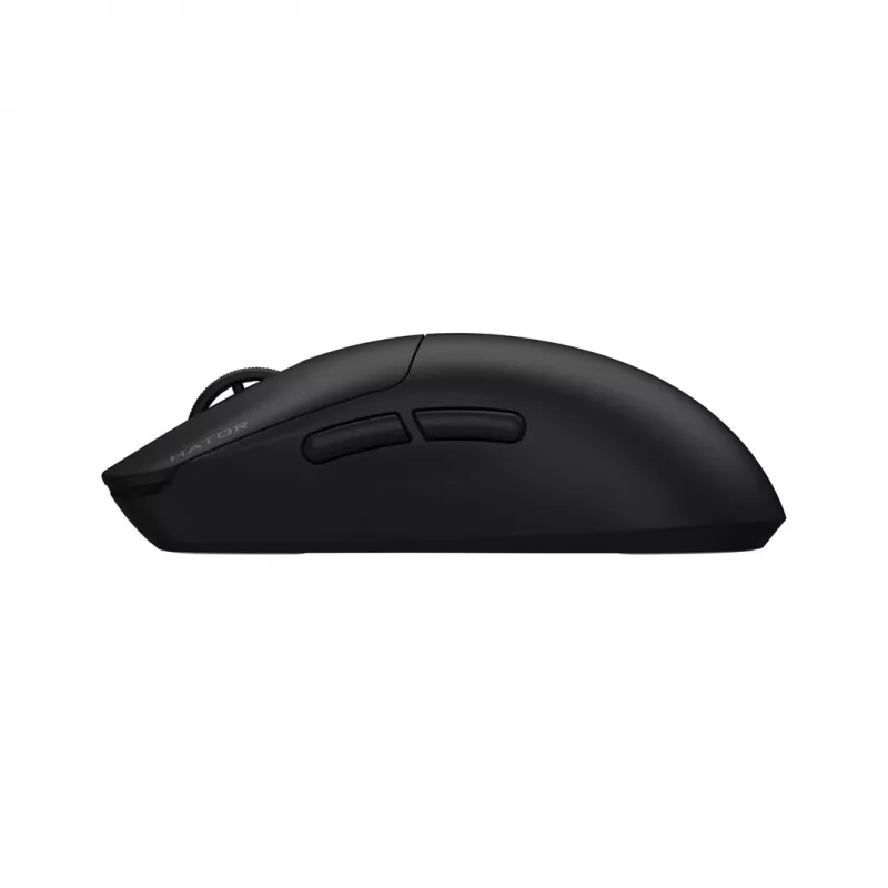Hator Quasar 3S Pro Wireless žaidimų pelė, juoda, 26000 DPI, optinė, 2,4 GHz, USB-C, dešinei rankai, RGB