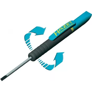 HAZET 805C-25 atsuktuvas su segtuku, plokščias antgalis 0,8 x 4,0 mm, 25 mm ašmenys, ergonomiška daugiakomponentė rankena, DIN ISO 2380-1
