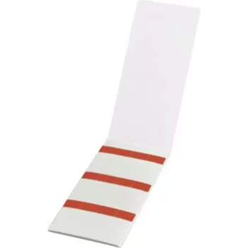 HellermannTyton HELASIGN Savaiminio laminavimo kabelių žymėjimo etiketės, raudonos/permatomos, 19 x 38 mm, 60 etikečių (10 lapų po 6), PVC 598-31402