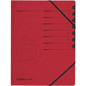 HERLITZ easyorga A4 7 skyrių organizatorius segtuvas, raudonas Colorspan kartonas, juodas Manilos popierius 10843068