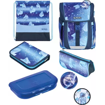 Herlitz FiloActive XL Plus Cosmic mokyklinė kuprinė su penalais ir sportiniu krepšiu (19 l)