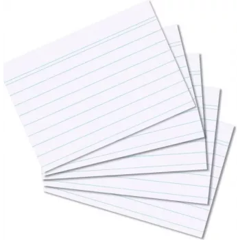 HERLITZ indeksavimo kortelės DIN A8, linijinės, baltos, 170g, be medienos, mėlynos linijos, 100 vnt.